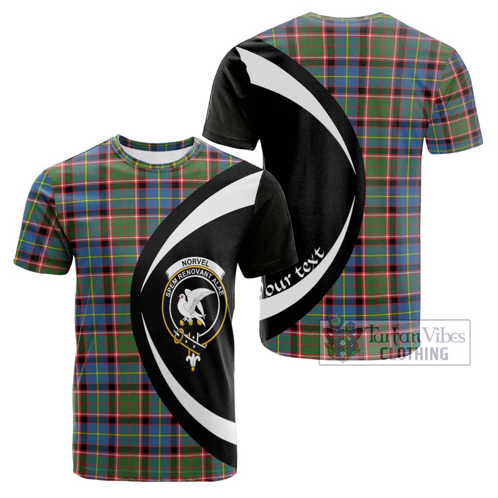 Tartan Vibes Clothing Norvel Tartan Cotton T-shirt with Family Crest Circle Style