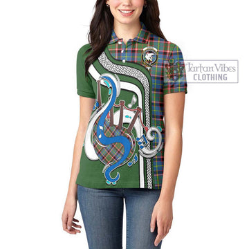 Norvel Tartan Women's Polo Shirt with Epic Bagpipe Style