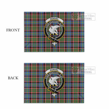 Norvel Tartan House Flag with Family Crest