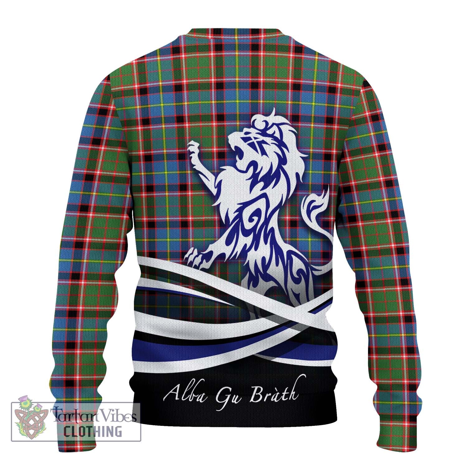 Tartan Vibes Clothing Norvel Tartan Knitted Sweater with Alba Gu Brath Regal Lion Emblem