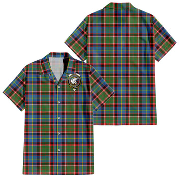 Norvel Tartan Short Sleeve Button Down Shirt with Family Crest