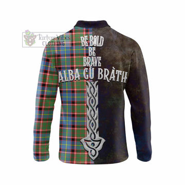 Norvel Tartan Family Crest Long Sleeve Polo Shirt Alba Gu Brath Be Brave Lion Ancient Style - Tartan Vibes Clothing