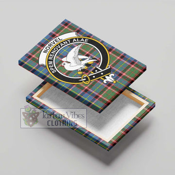 Norvel Tartan Canvas Print Wall Art with Family Crest