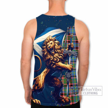 Norvel Tartan Family Crest Men's Tank Top with Scottish Majestic Lion - Tartan Vibes Clothing