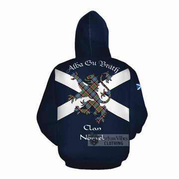 Norvel Tartan Lion Rampant Cotton Hoodie Proudly Display Your Heritage with Alba Gu Brath and Clan Name