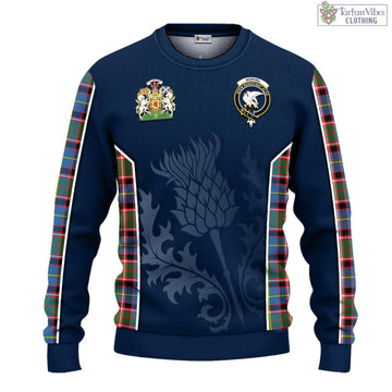Norvel Tartan Knitted Sweatshirt with Family Crest and Scottish Thistle Vibes Sport Style