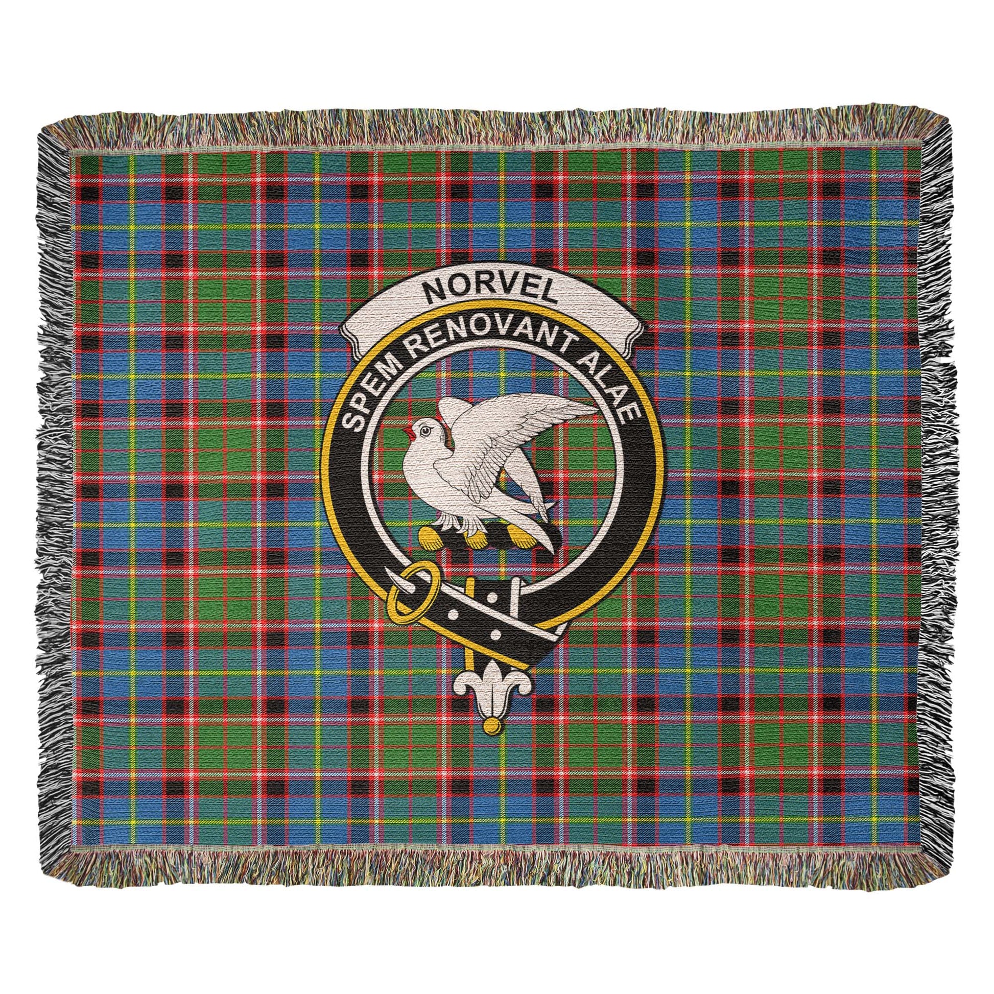 Tartan Vibes Clothing Norvel Tartan Woven Blanket with Family Crest