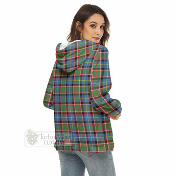 Norvel Tartan Women's Borg Fleece Hoodie with Half Zip