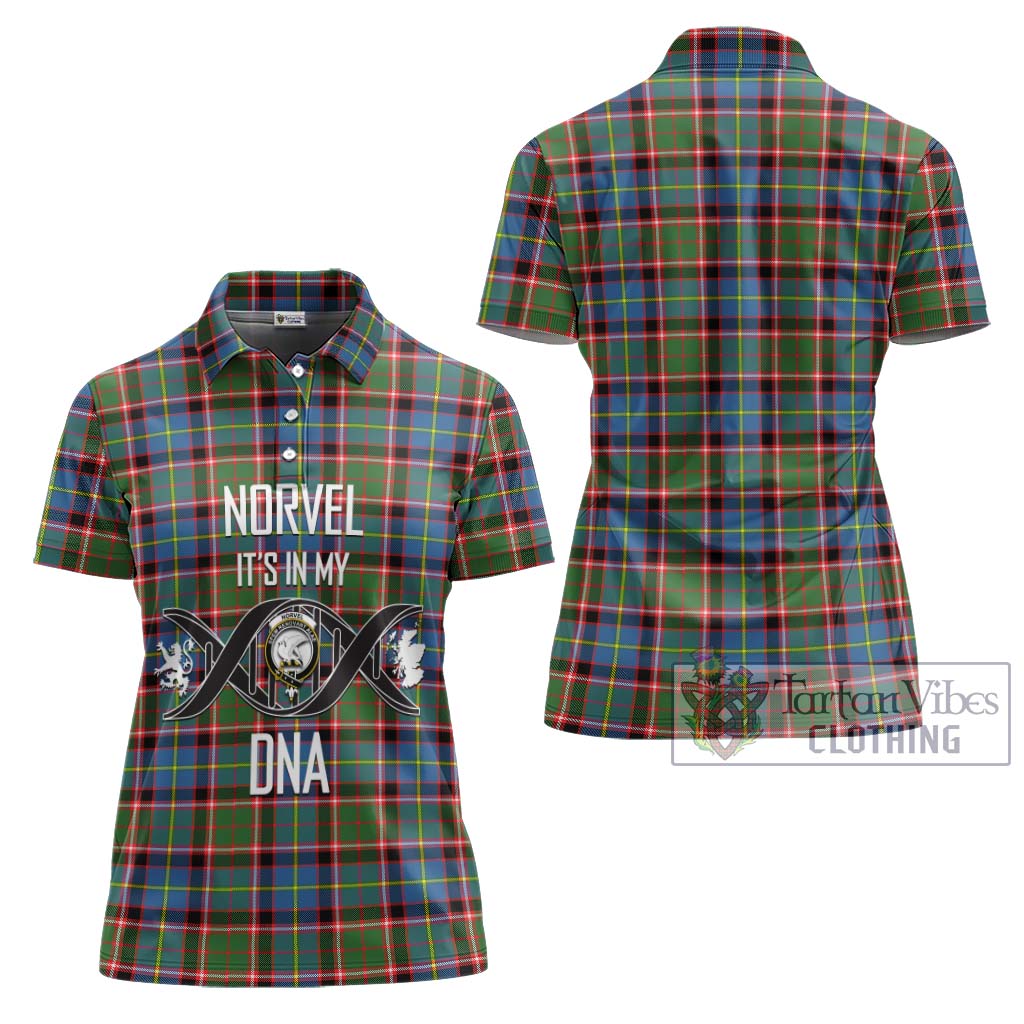 Tartan Vibes Clothing Norvel Tartan Women's Polo Shirt with Family Crest DNA In Me Style