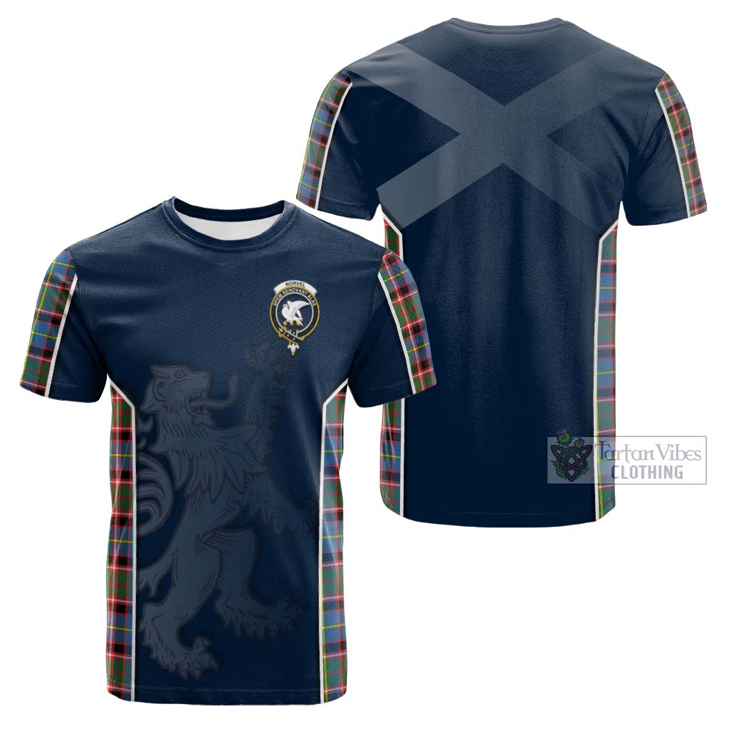 Tartan Vibes Clothing Norvel Tartan Cotton T-shirt with Family Crest and Lion Rampant Vibes Sport Style