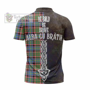 Norvel Tartan Family Crest Zipper Polo Shirt Alba Gu Brath Be Brave Lion Ancient Style - Tartan Vibes Clothing