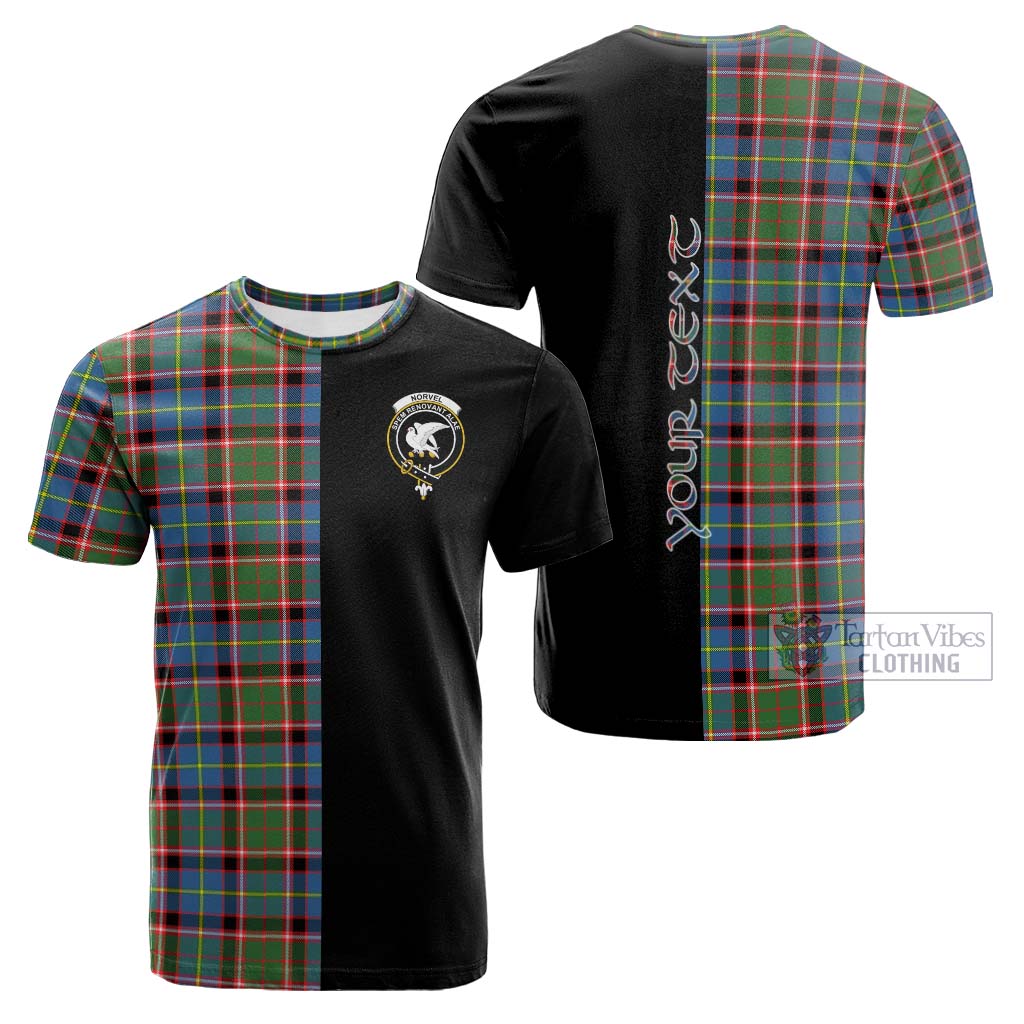 Tartan Vibes Clothing Norvel Tartan Cotton T-shirt with Family Crest and Half Of Me Style