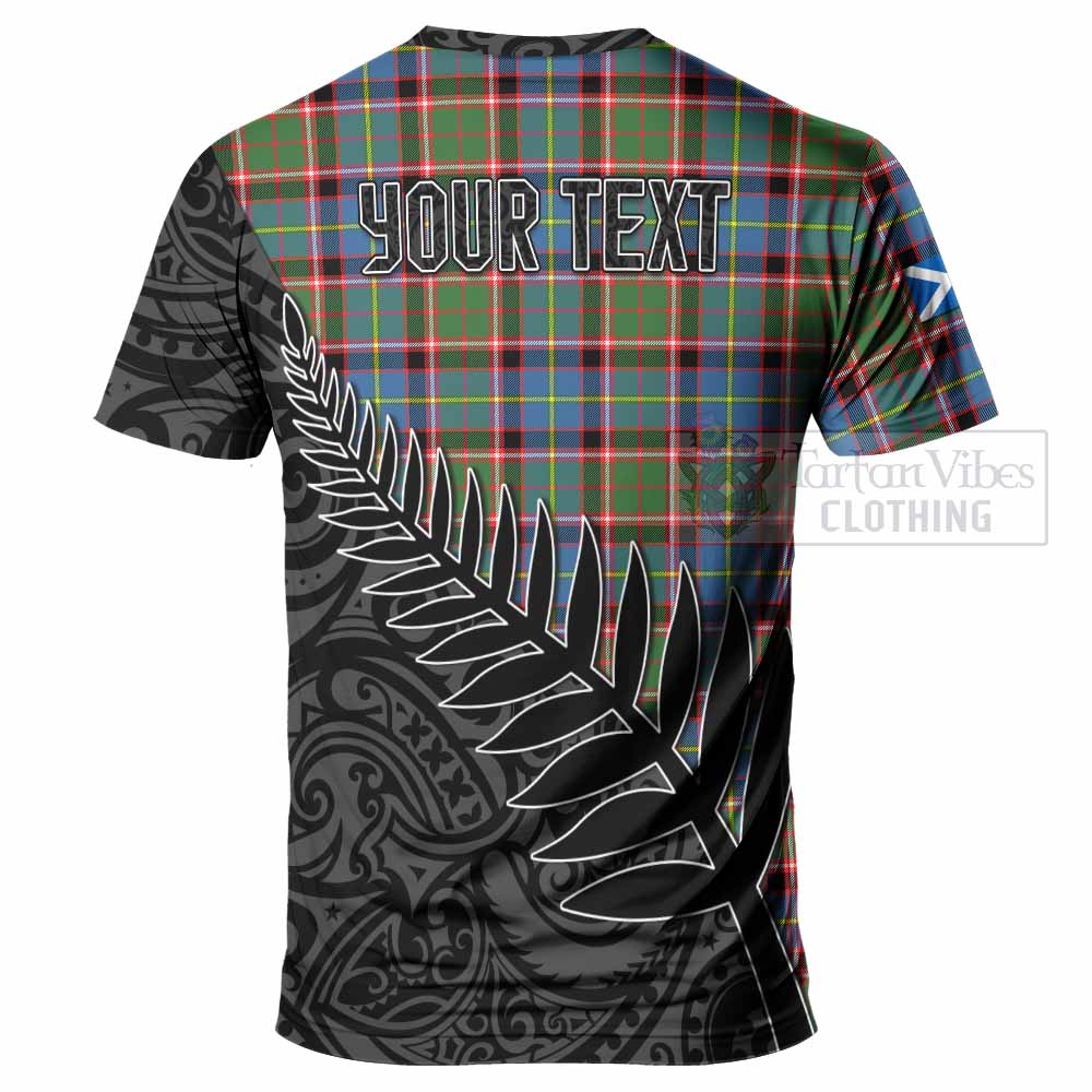 Tartan Vibes Clothing Norvel Crest Tartan T-Shirt with New Zealand Silver Fern Half Style