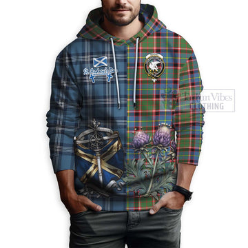 Norvel Tartan Hoodie Happy St. Andrew's Day Half Tartan Style