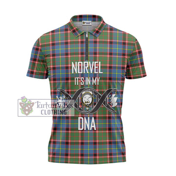 Norvel Tartan Zipper Polo Shirt with Family Crest DNA In Me Style