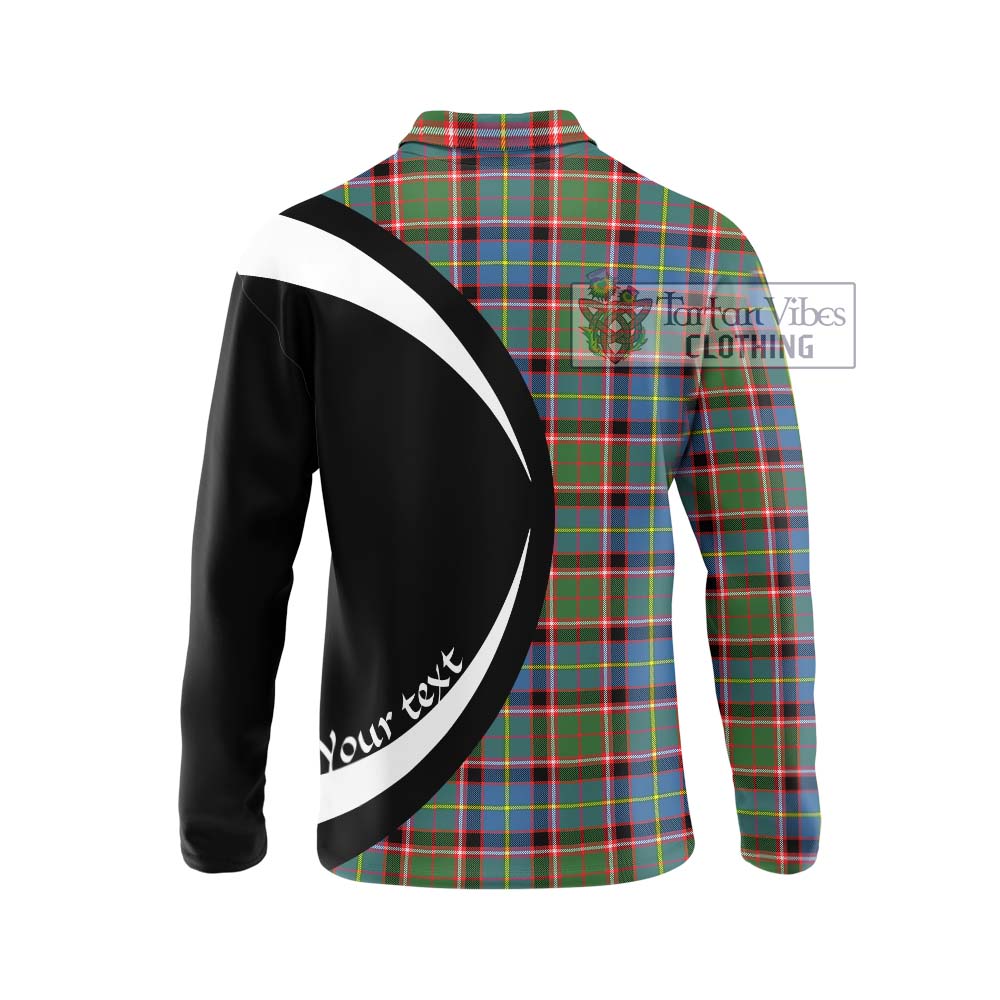 Tartan Vibes Clothing Norvel Tartan Long Sleeve Polo Shirt with Family Crest Circle Style