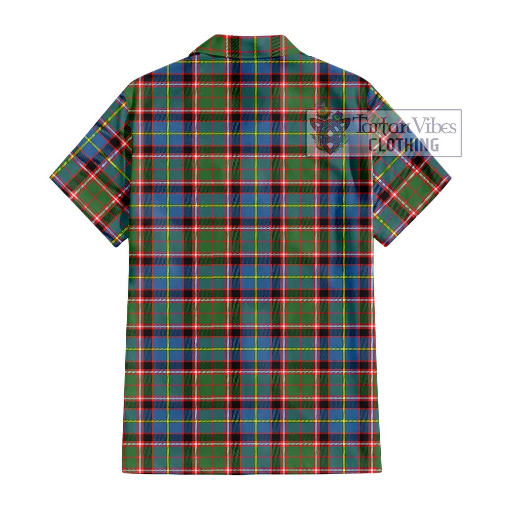 Tartan Vibes Clothing Norvel Tartan Short Sleeve Button Shirt with Family Crest DNA In Me Style