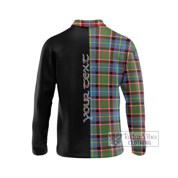 Norvel Tartan Long Sleeve Polo Shirt with Family Crest and Half Of Me Style