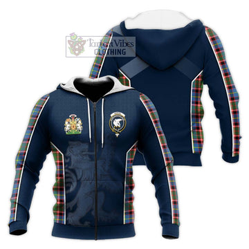 Norvel Tartan Knitted Hoodie with Family Crest and Lion Rampant Vibes Sport Style