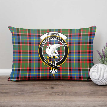 Norvel Tartan Pillow Cover with Family Crest