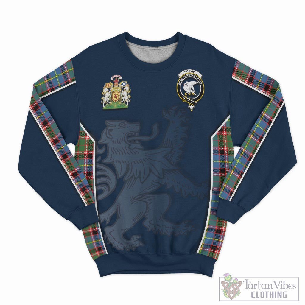 Tartan Vibes Clothing Norvel Tartan Sweater with Family Crest and Lion Rampant Vibes Sport Style