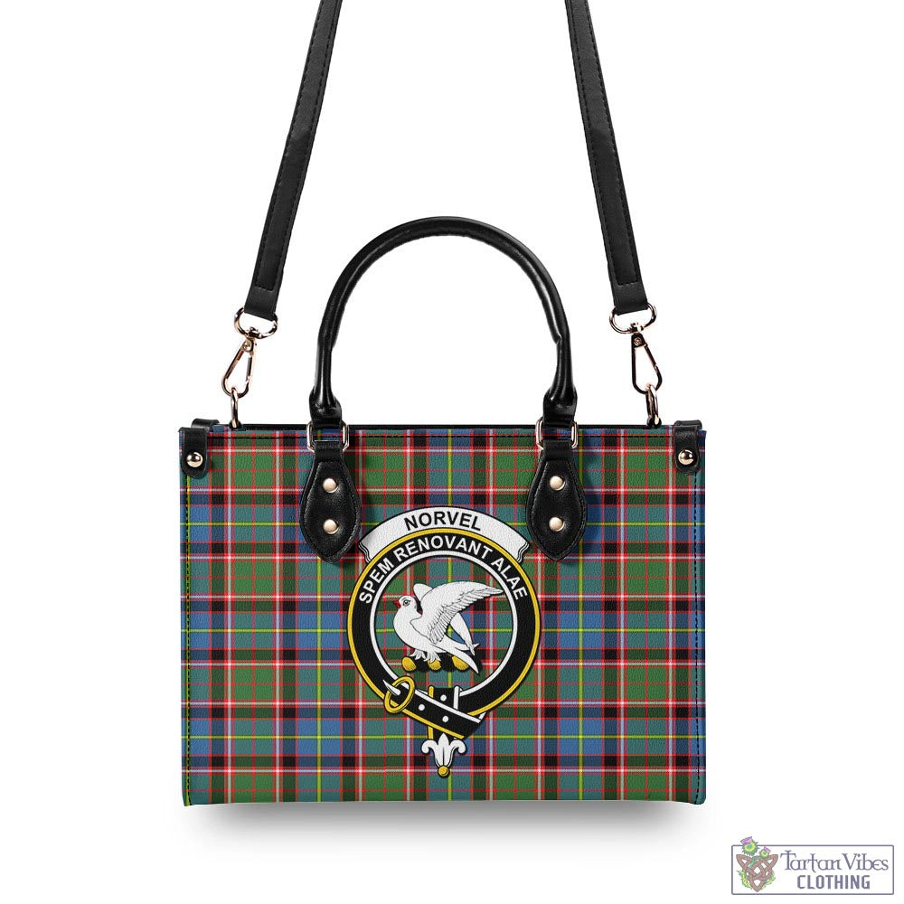 Tartan Vibes Clothing Norvel Tartan Luxury Leather Handbags with Family Crest