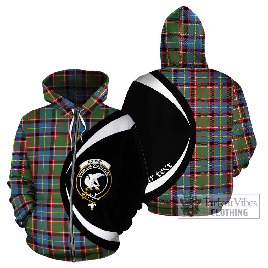 Tartan Vibes Clothing Norvel Tartan Hoodie with Family Crest Circle Style