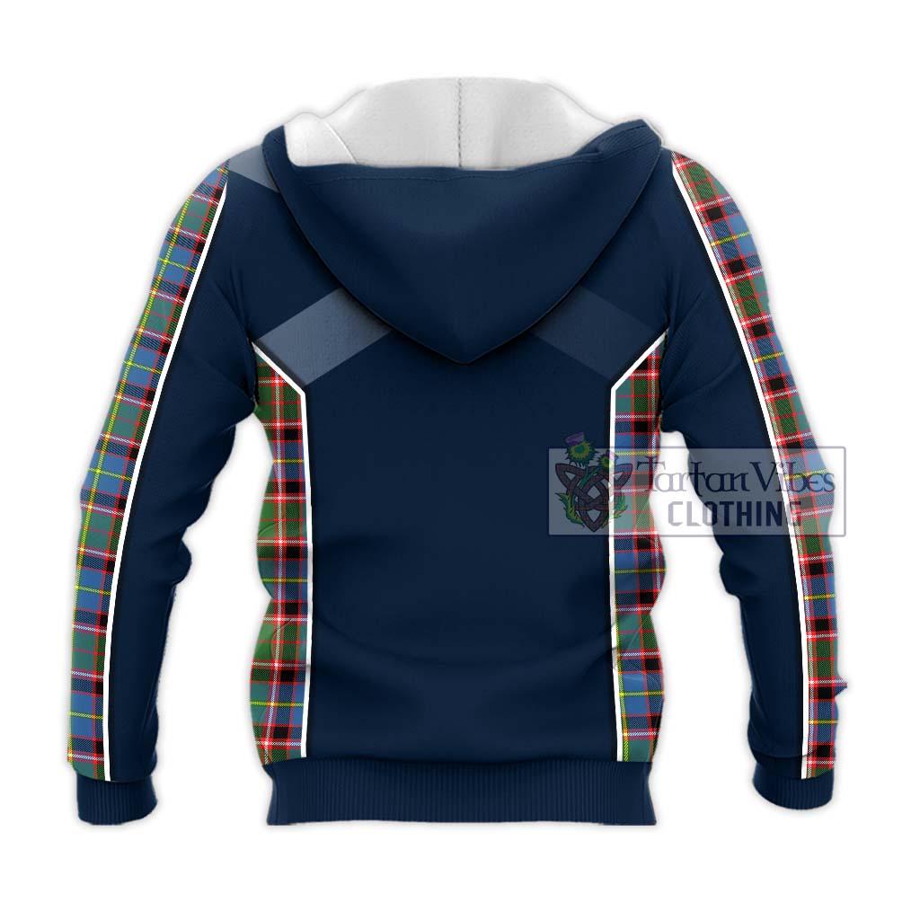 Tartan Vibes Clothing Norvel Tartan Knitted Hoodie with Family Crest and Lion Rampant Vibes Sport Style