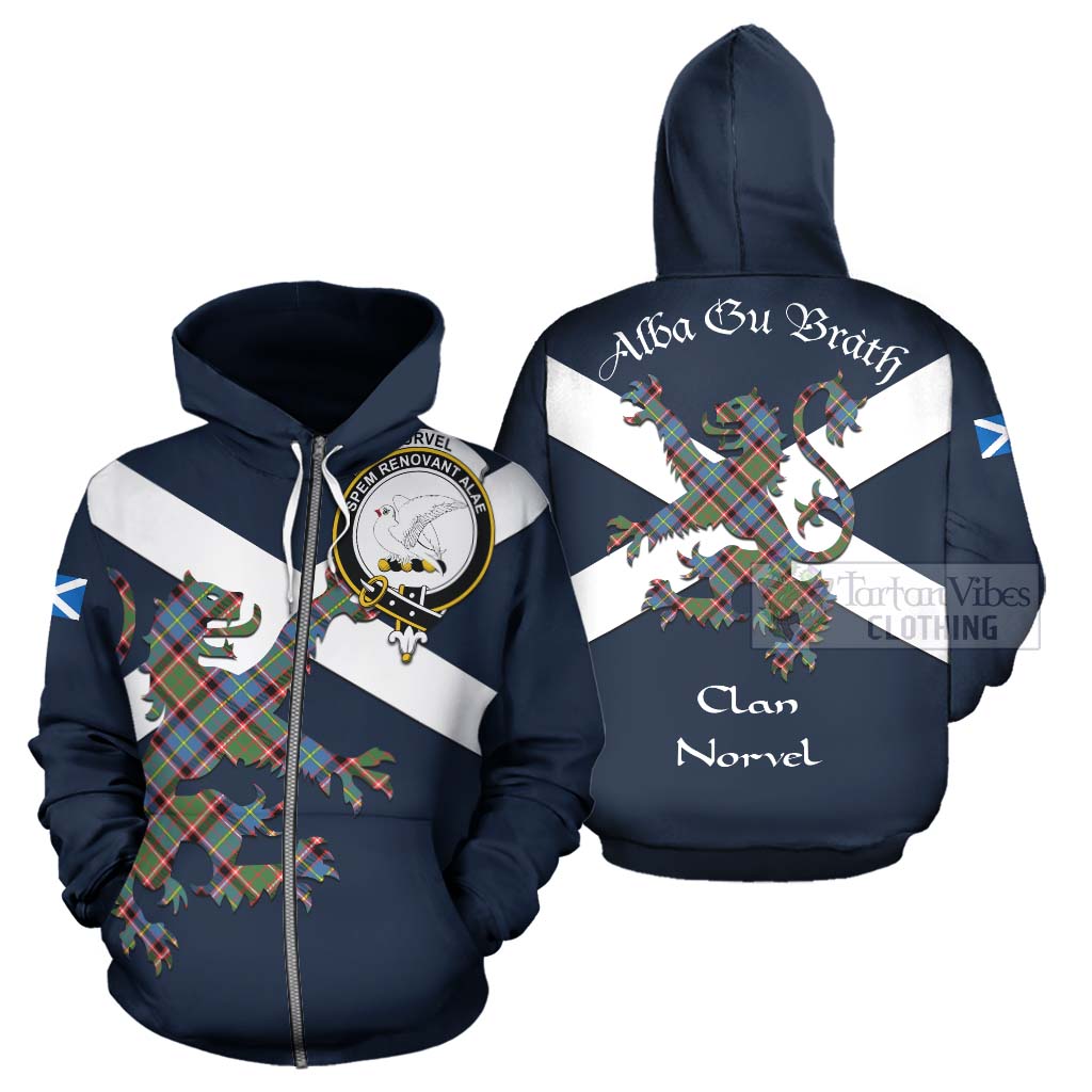 Tartan Vibes Clothing Norvel Tartan Lion Rampant Hoodie – Proudly Display Your Heritage with Alba Gu Brath and Clan Name