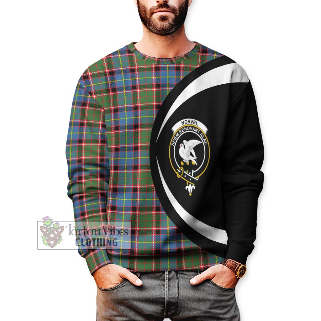 Tartan Vibes Clothing Norvel Tartan Sweatshirt with Family Crest Circle Style