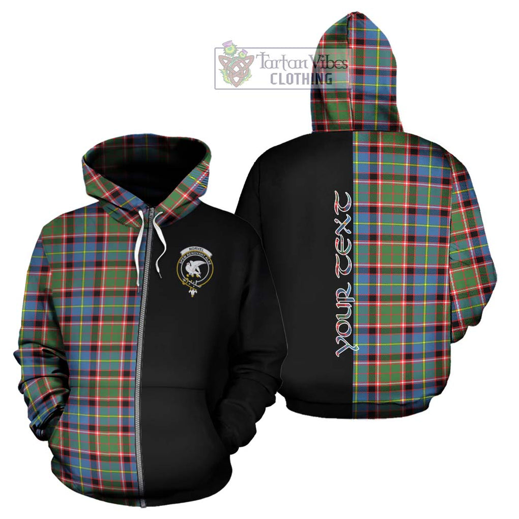 Norvel Tartan Hoodie with Family Crest and Half Of Me Style - Tartanvibesclothing Shop