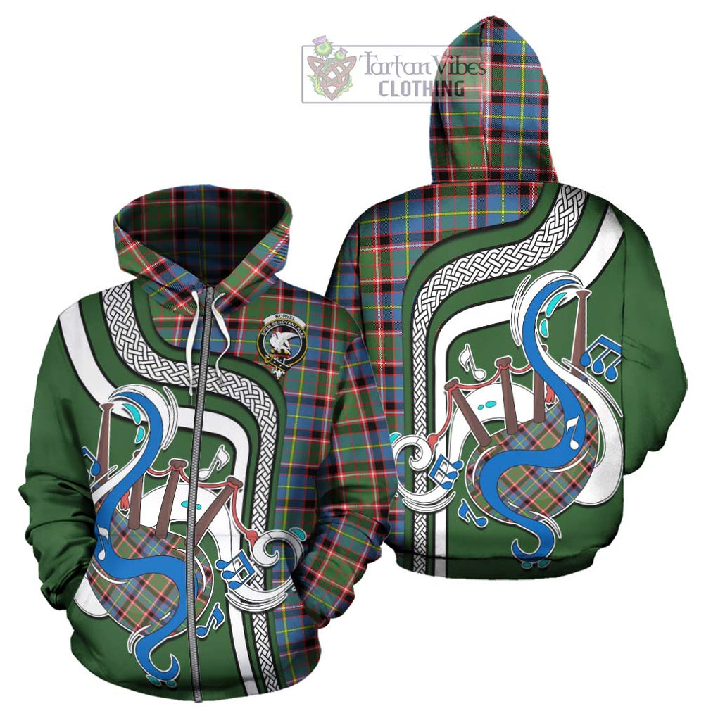 Norvel Tartan Hoodie with Epic Bagpipe Style - Tartanvibesclothing Shop