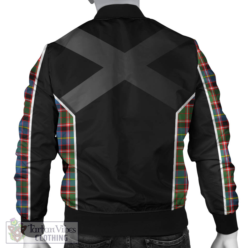 Tartan Vibes Clothing Norvel Tartan Bomber Jacket with Family Crest and Scottish Thistle Vibes Sport Style