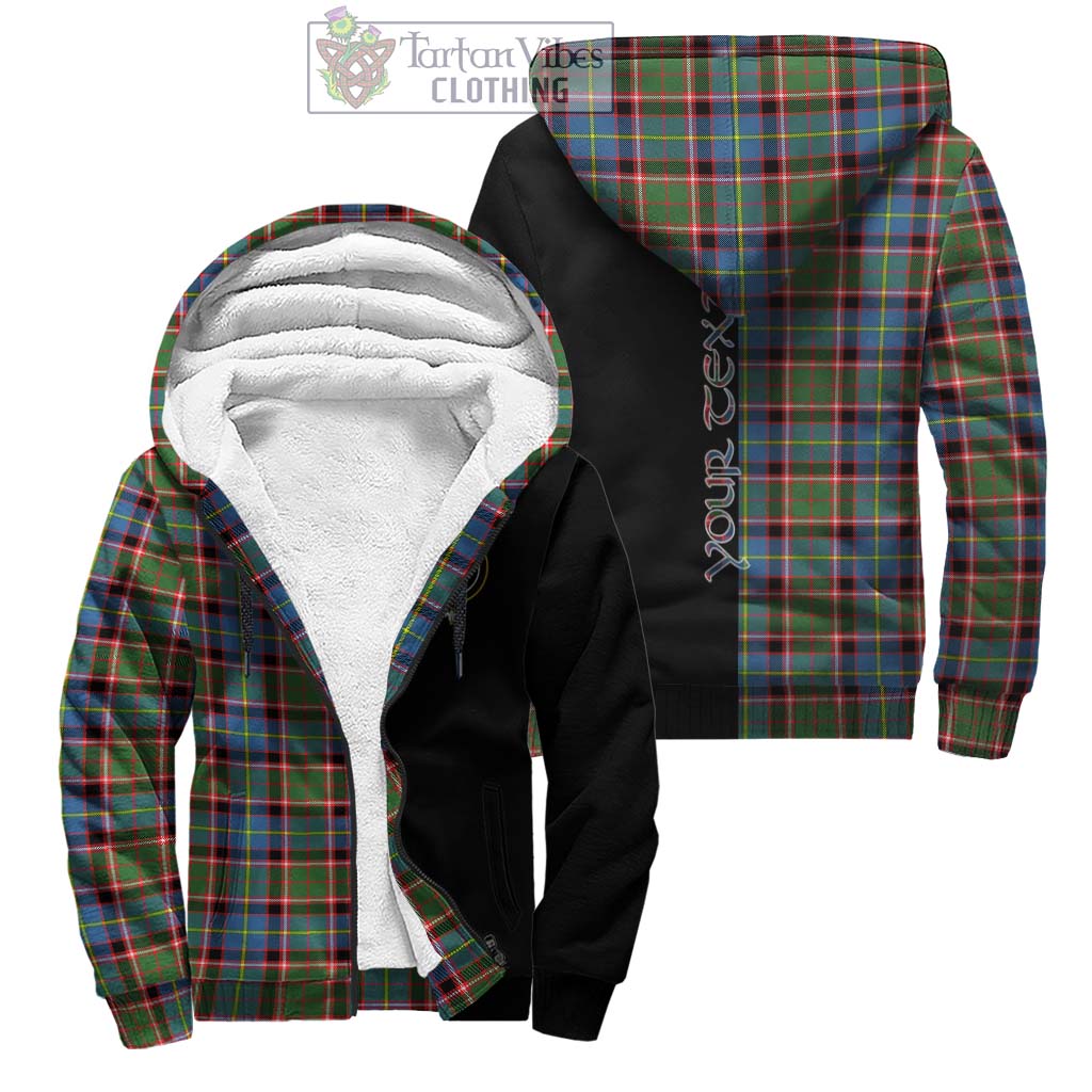 Tartan Vibes Clothing Norvel Tartan Sherpa Hoodie with Family Crest and Half Of Me Style