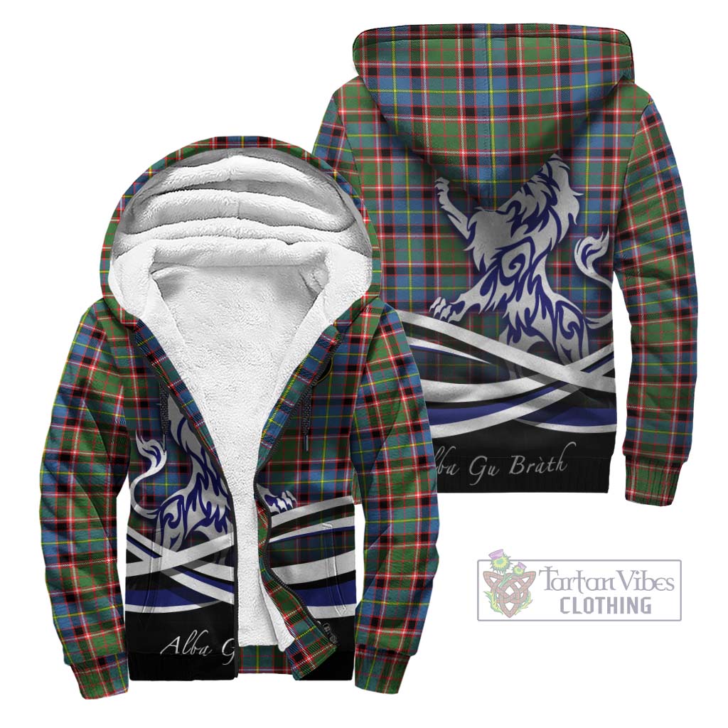 Tartan Vibes Clothing Norvel Tartan Sherpa Hoodie with Alba Gu Brath Regal Lion Emblem