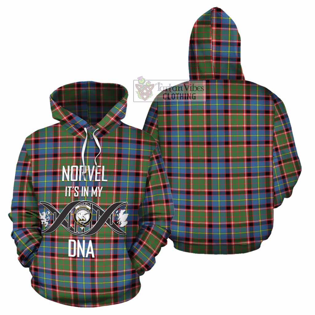 Tartan Vibes Clothing Norvel Tartan Cotton Hoodie with Family Crest DNA In Me Style