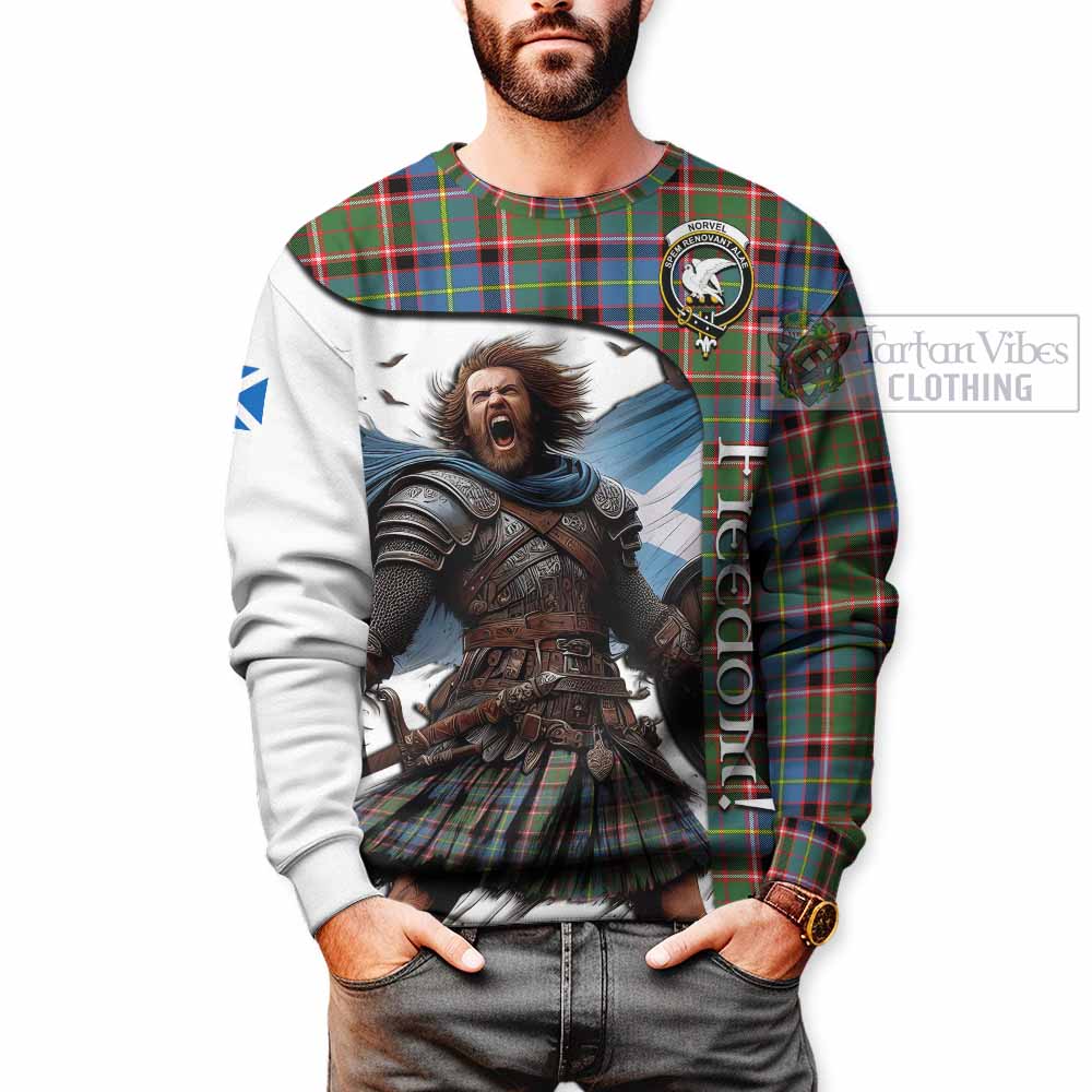 Tartan Vibes Clothing Norvel Crest Tartan Sweatshirt Inspired by the Freedom of Scottish Warrior