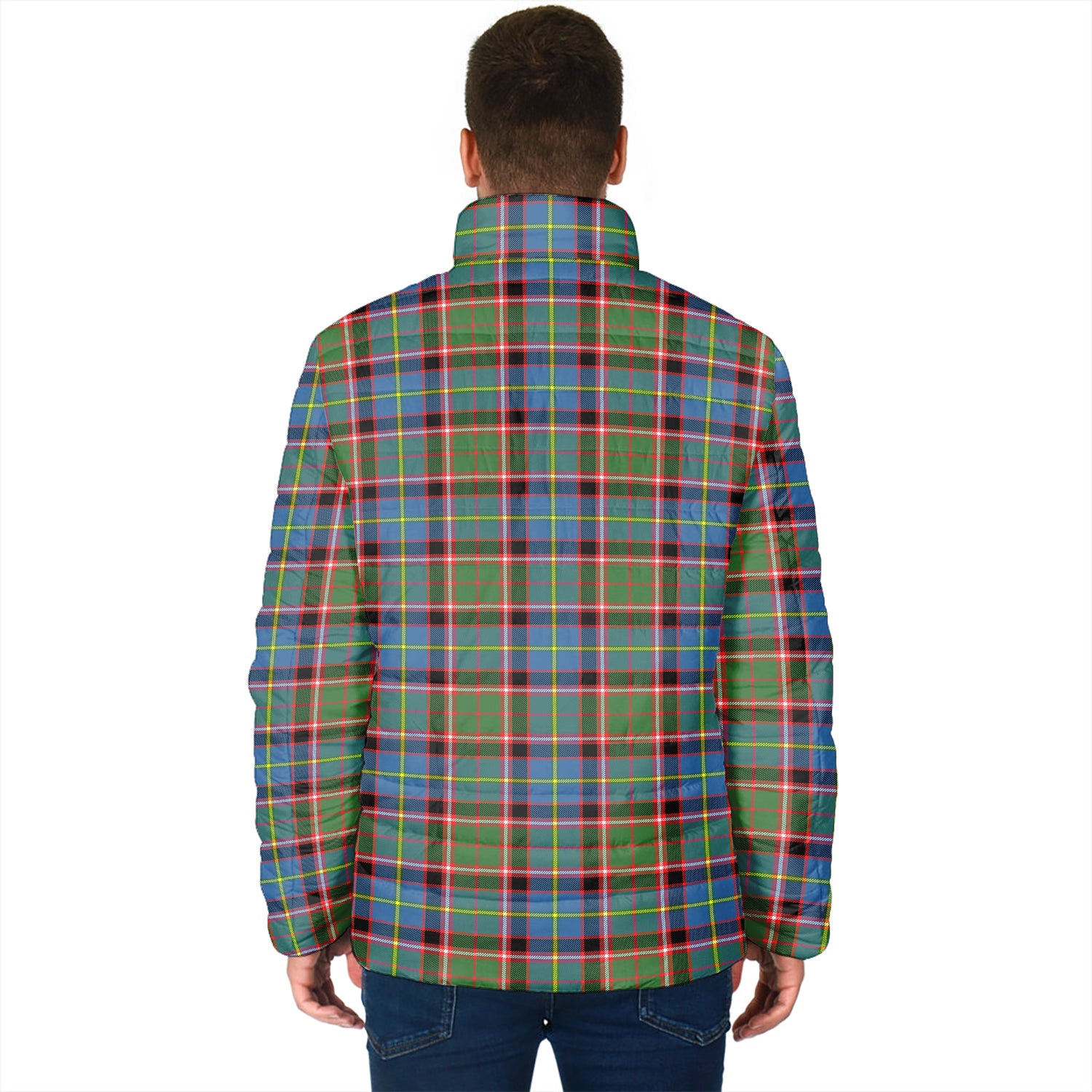 Norvel Tartan Padded Jacket with Family Crest - Tartan Vibes Clothing