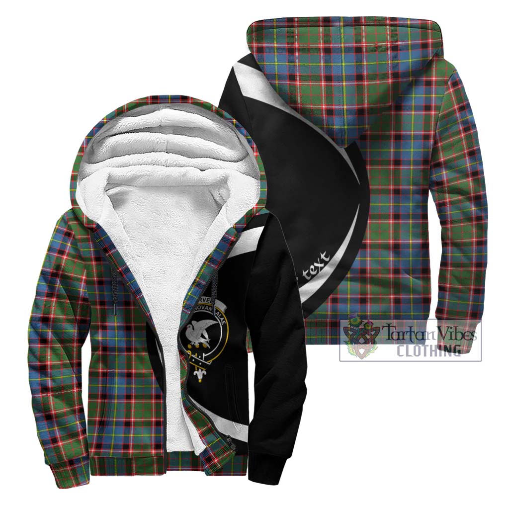 Tartan Vibes Clothing Norvel Tartan Sherpa Hoodie with Family Crest Circle Style