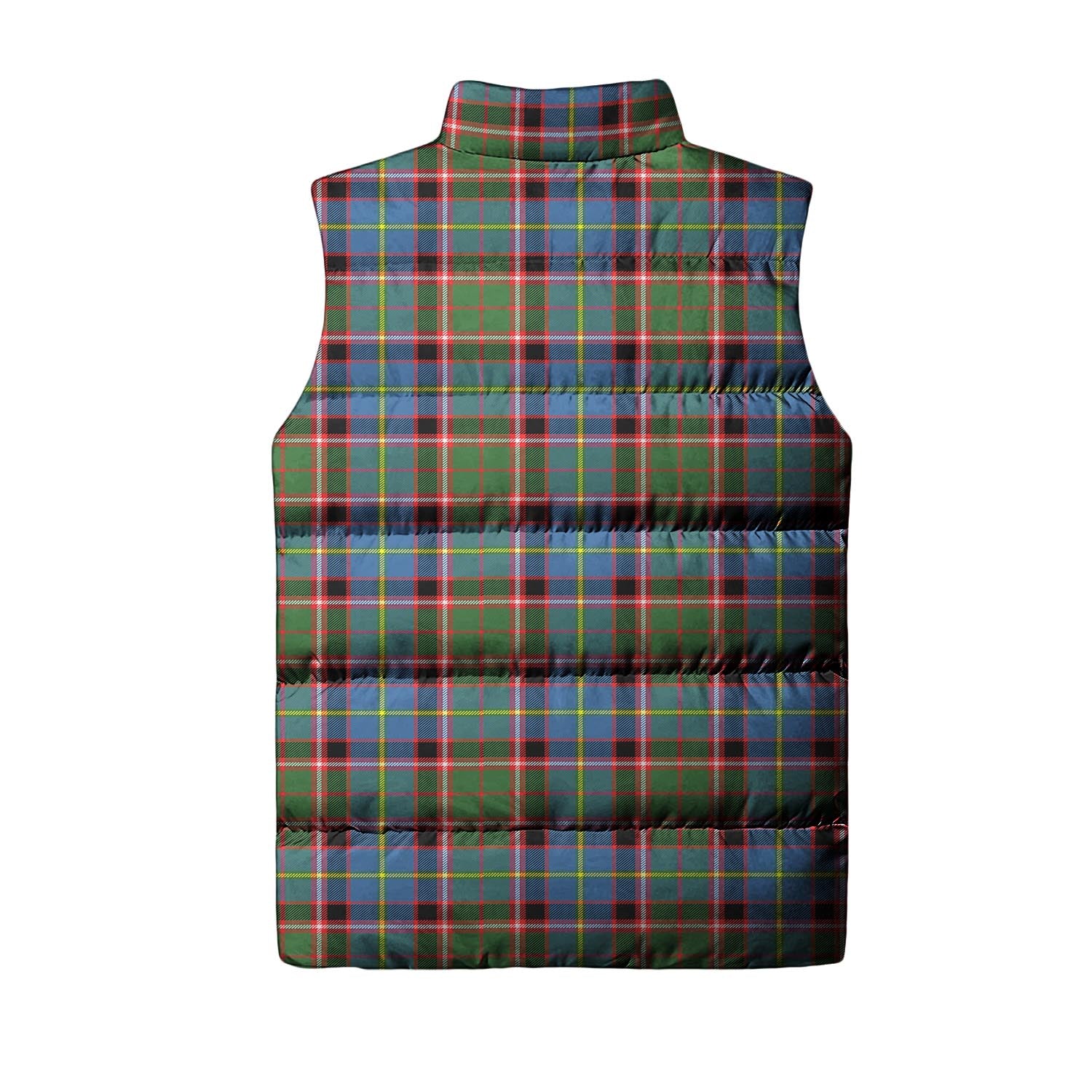 Norvel Tartan Sleeveless Puffer Jacket with Family Crest - Tartanvibesclothing