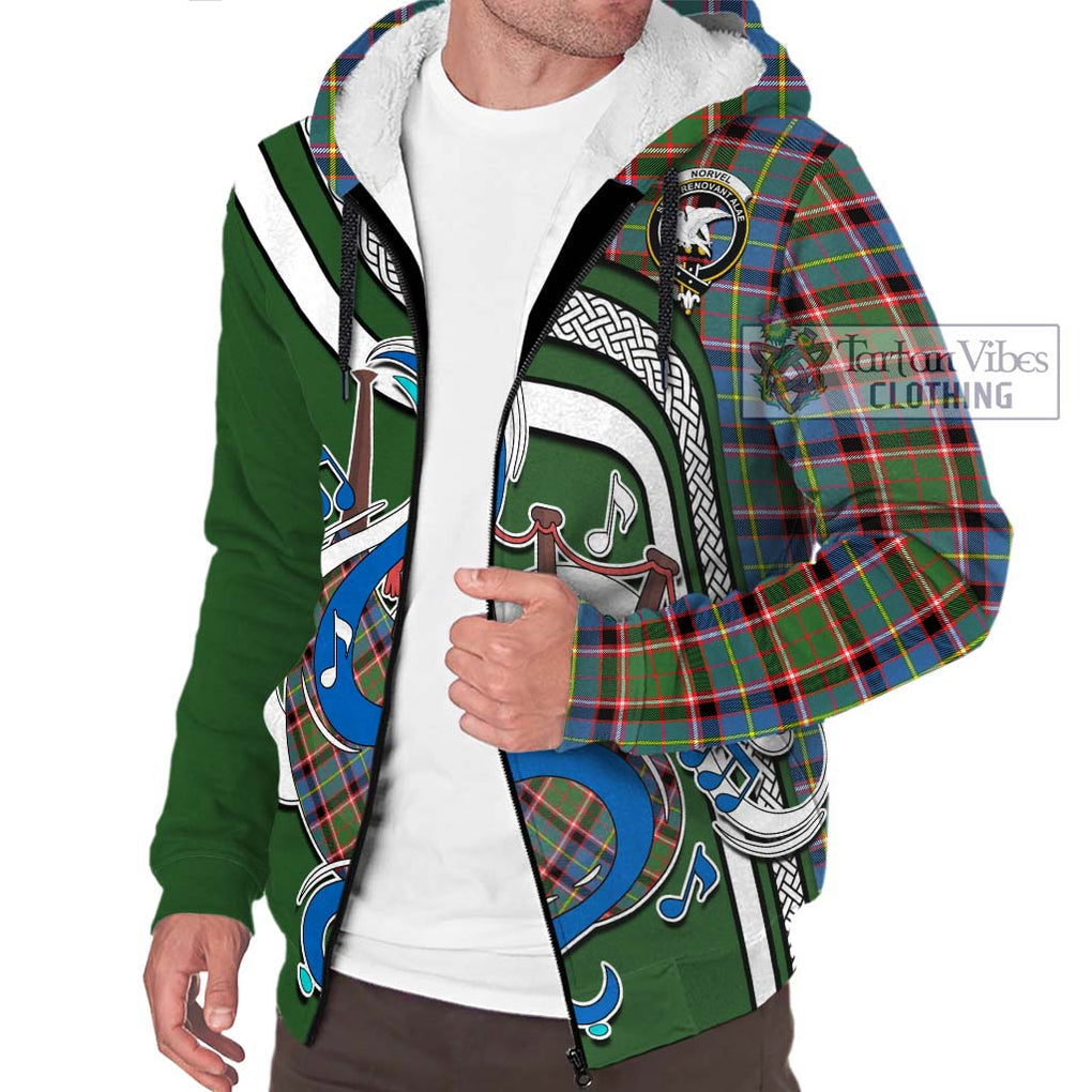 Norvel Tartan Sherpa Hoodie with Epic Bagpipe Style Unisex - Tartanvibesclothing Shop