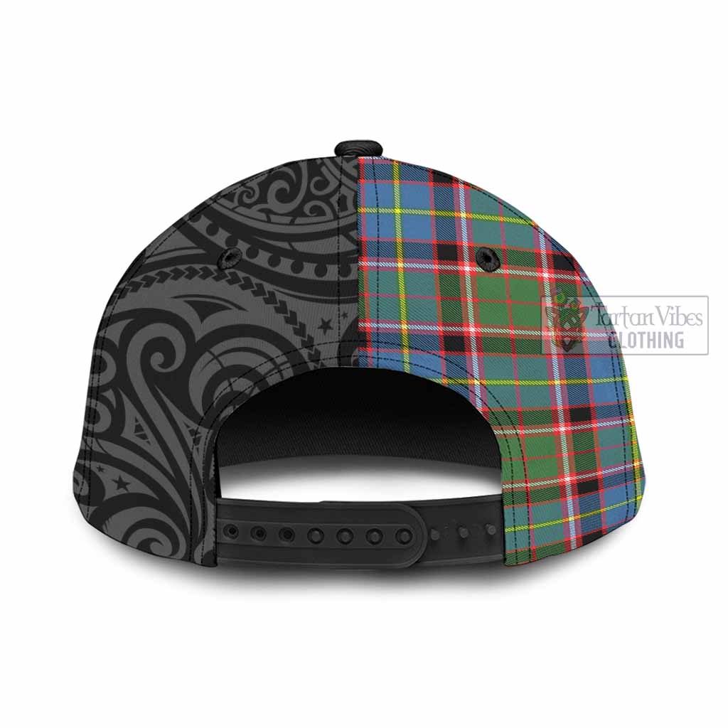 Tartan Vibes Clothing Norvel Tartan Classic Cap with New Zealand Silver Fern Half Style