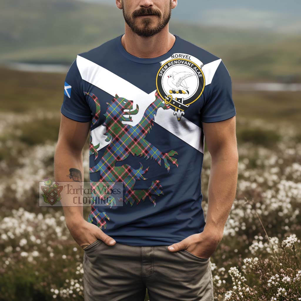 Tartan Vibes Clothing Norvel Tartan Lion Rampant T-Shirt – Proudly Display Your Heritage with Alba Gu Brath and Clan Name