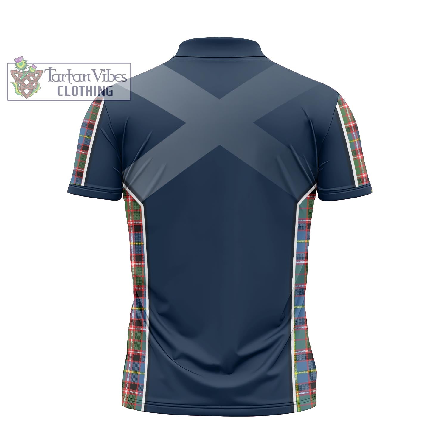 Tartan Vibes Clothing Norvel Tartan Zipper Polo Shirt with Family Crest and Scottish Thistle Vibes Sport Style