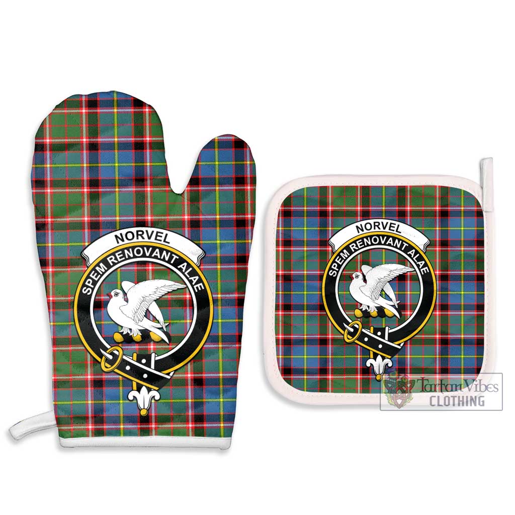 Tartan Vibes Clothing Norvel Tartan Combo Oven Mitt & Pot-Holder with Family Crest