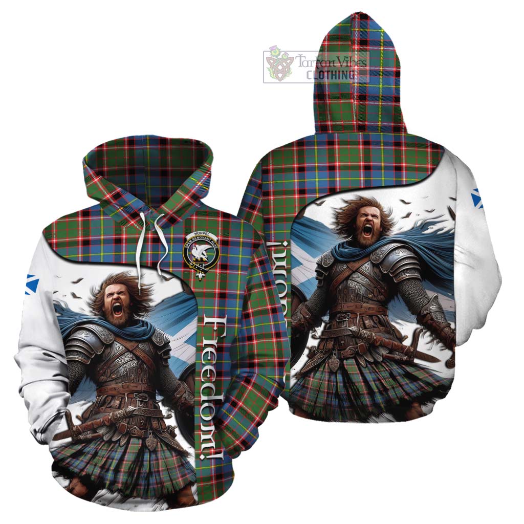 Tartan Vibes Clothing Norvel Crest Tartan Cotton Hoodie Inspired by the Freedom of Scottish Warrior