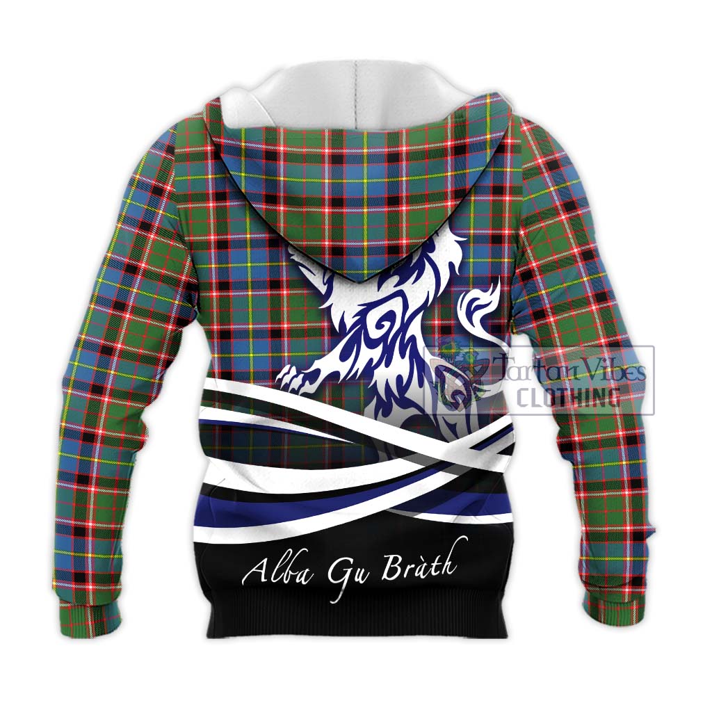 Tartan Vibes Clothing Norvel Tartan Knitted Hoodie with Alba Gu Brath Regal Lion Emblem