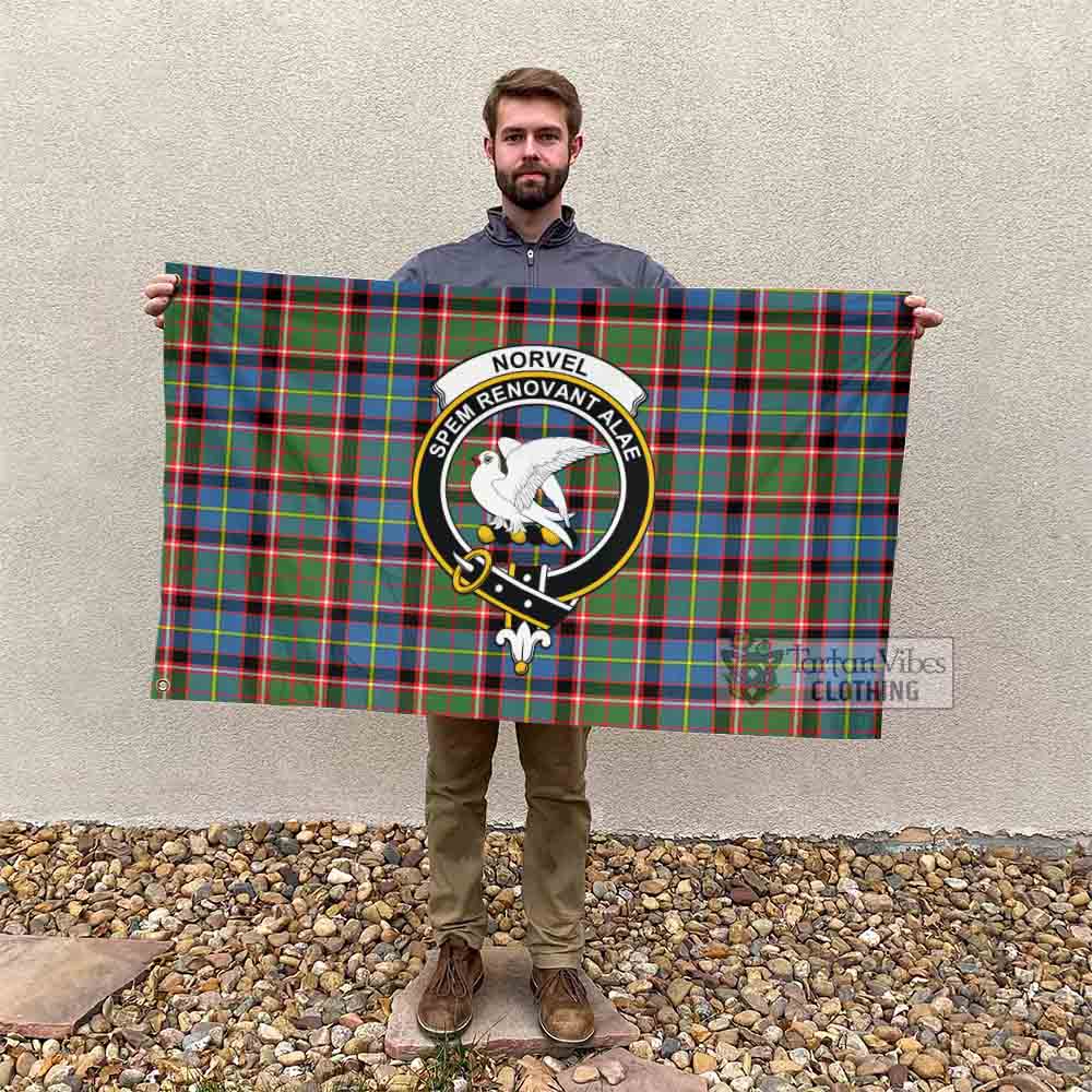 Norvel Tartan House Flag with Family Crest - Tartan Vibes Clothing