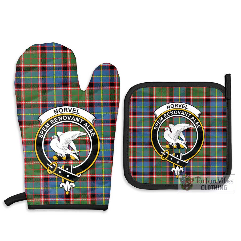 Tartan Vibes Clothing Norvel Tartan Combo Oven Mitt & Pot-Holder with Family Crest