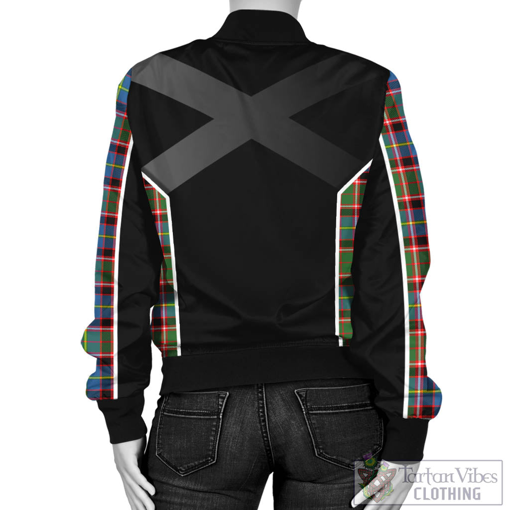 Tartan Vibes Clothing Norvel Tartan Bomber Jacket with Family Crest and Scottish Thistle Vibes Sport Style